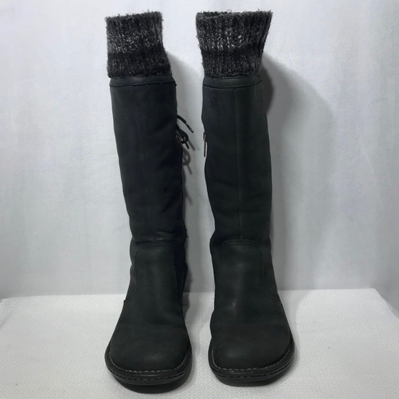 UGG 1936 SKYLAIR Black Leather Sweater Boots - Picture 4 of 5